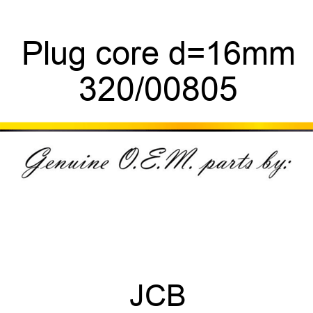 Plug, core, d=16mm 320/00805