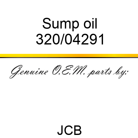 Sump, oil 320/04291