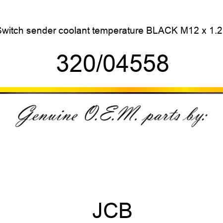 Switch, sender coolant temperature BLACK, M12 x 1.25 320/04558