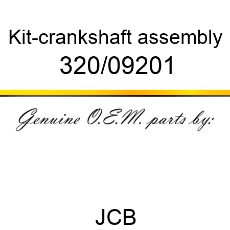 Kit-crankshaft, assembly 320/09201
