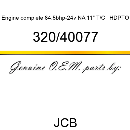 Engine, complete 84.5bhp-24v, NA 11