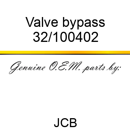 Valve, bypass 32/100402