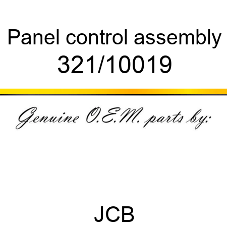 Panel, control assembly 321/10019