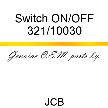 Switch, ON/OFF 321/10030