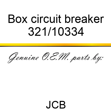 Box, circuit breaker 321/10334