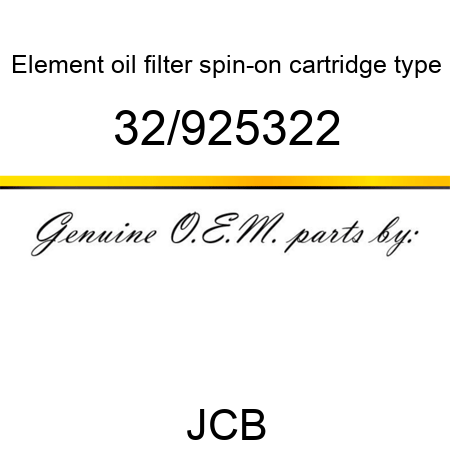 Element, oil filter, spin-on, cartridge type 32/925322