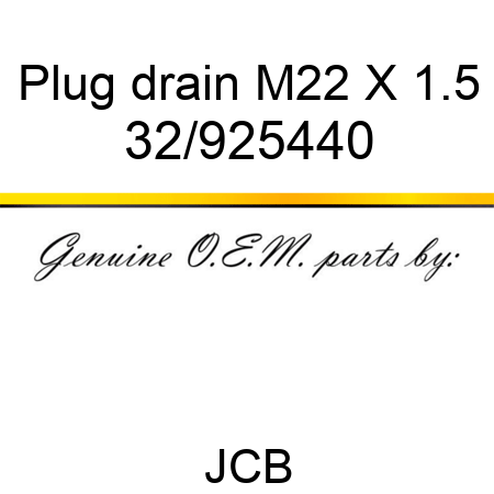 Plug, drain, M22 X 1.5 32/925440