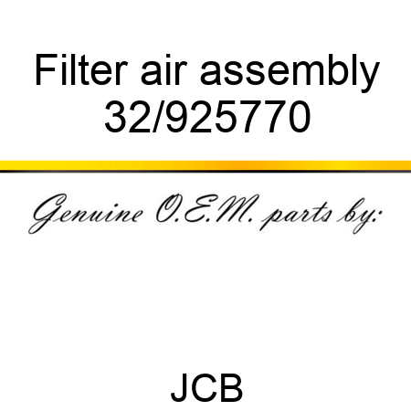 Filter, air, assembly 32/925770