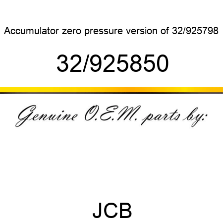 Accumulator, zero pressure, version of 32/925798 32/925850