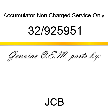 Accumulator, Non Charged, Service Only 32/925951
