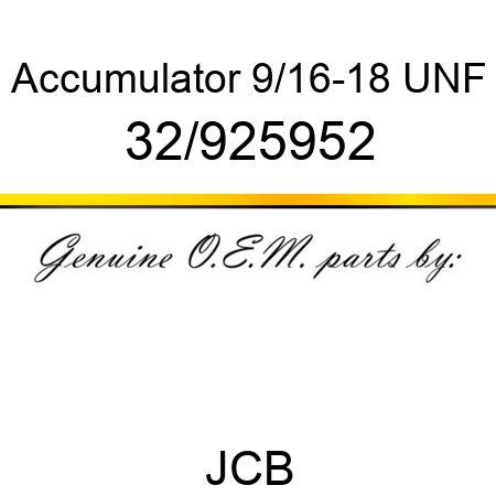 Accumulator, 9/16-18 UNF 32/925952