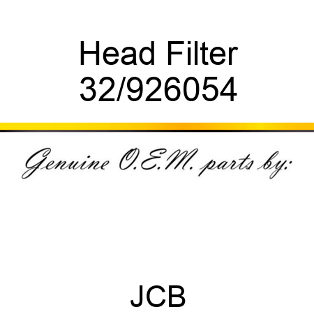 Head, Filter 32/926054