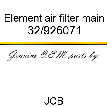Element, air filter, main 32/926071