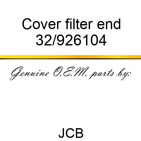 Cover, filter end 32/926104