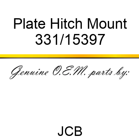 Plate, Hitch Mount 331/15397