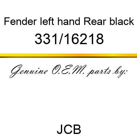 Fender, left hand Rear, black 331/16218