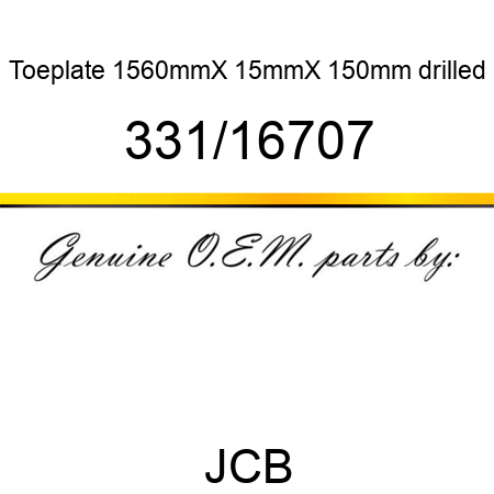 Toeplate, 1560mmX 15mmX 150mm, drilled 331/16707