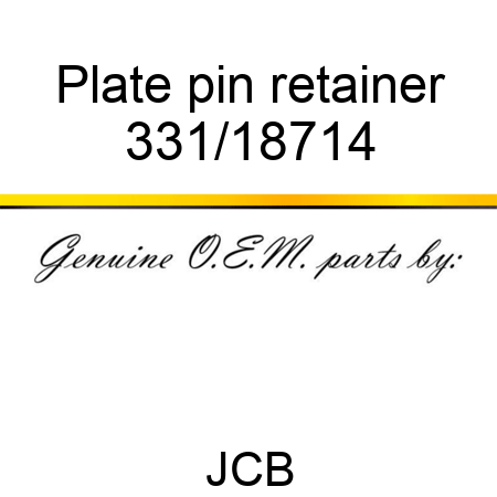 Plate, pin retainer 331/18714