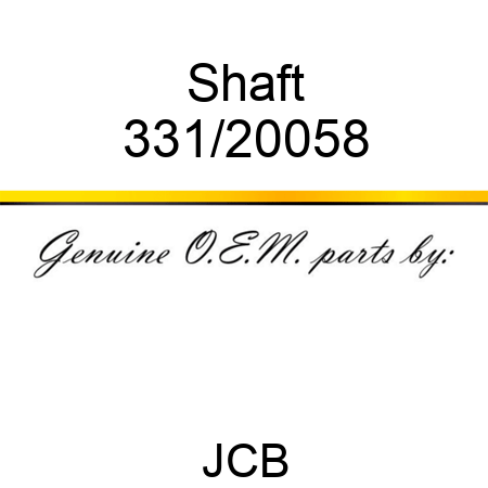 Shaft 331/20058