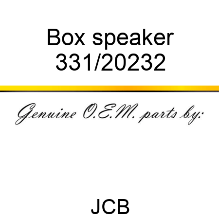 Box, speaker 331/20232