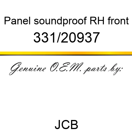 Panel, soundproof RH front 331/20937