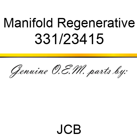 Manifold, Regenerative 331/23415
