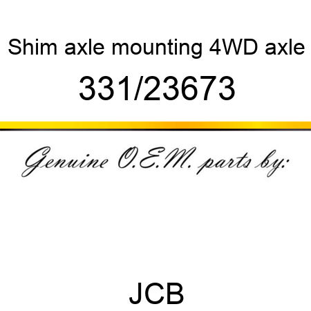Shim, axle mounting, 4WD axle 331/23673