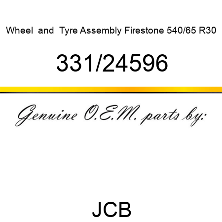Wheel, & Tyre Assembly, Firestone 540/65 R30 331/24596