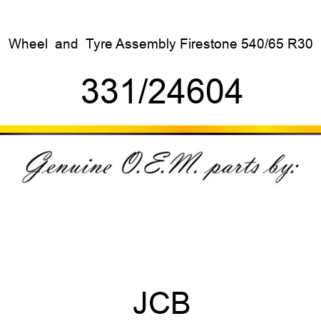 Wheel, & Tyre Assembly, Firestone 540/65 R30 331/24604