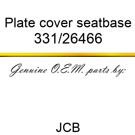 Plate, cover, seatbase 331/26466