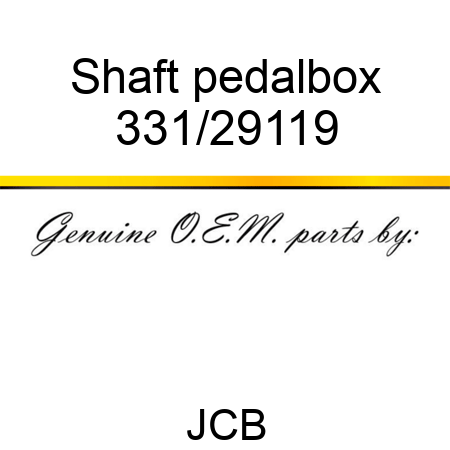 Shaft, pedalbox 331/29119