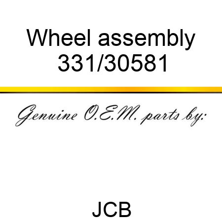 Wheel, assembly 331/30581