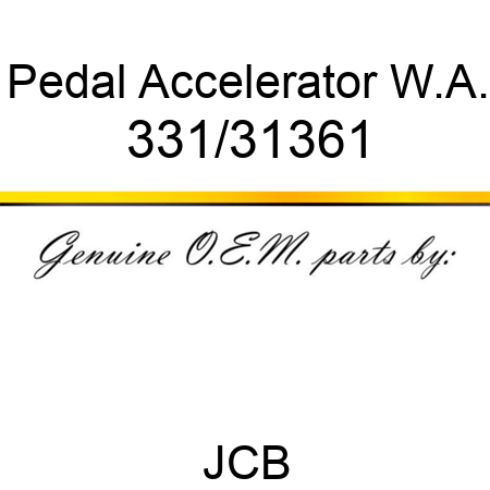 Pedal, Accelerator W.A. 331/31361