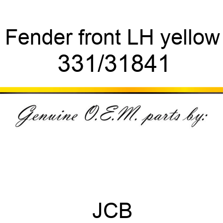 Fender, front LH, yellow 331/31841