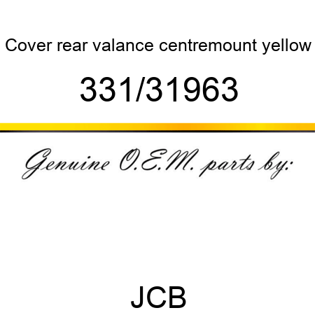 Cover, rear valance, centremount, yellow 331/31963