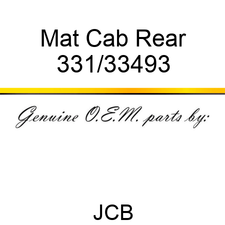 Mat, Cab Rear 331/33493