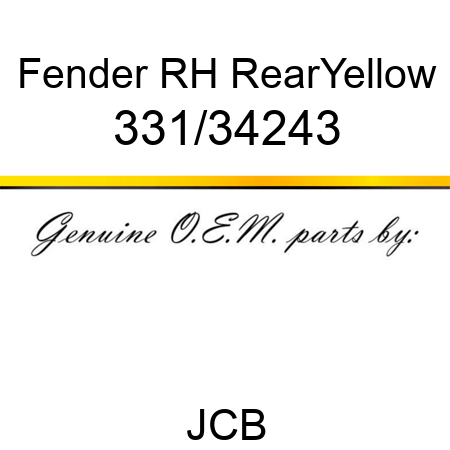 Fender, RH Rear,Yellow 331/34243