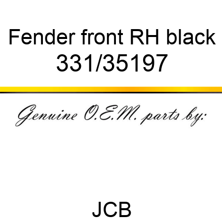 Fender, front RH, black 331/35197