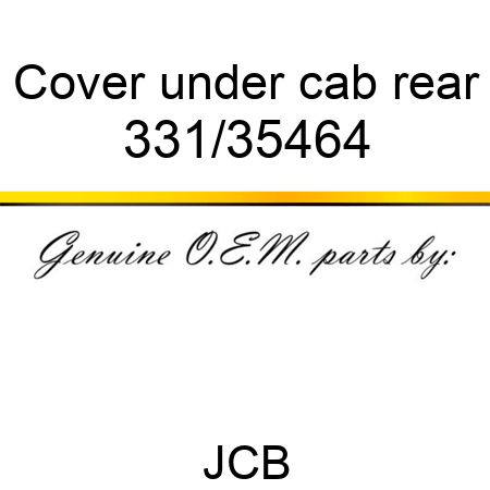 Cover, under, cab rear 331/35464