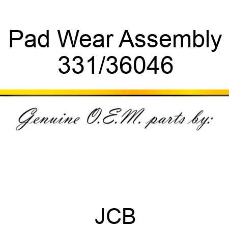Pad, Wear Assembly 331/36046