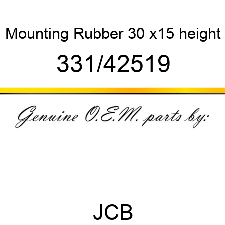 Mounting, Rubber, 30 x15 height 331/42519