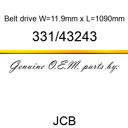 Belt, drive, W=11.9mm x L=1090mm 331/43243