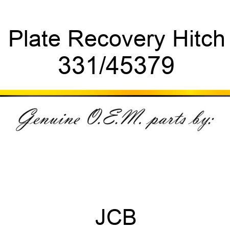 Plate, Recovery Hitch 331/45379