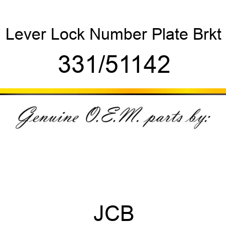 Lever, Lock, Number Plate Brkt 331/51142
