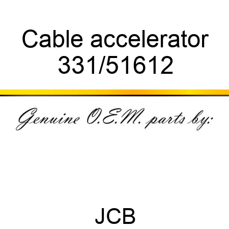 Cable, accelerator 331/51612