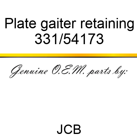 Plate, gaiter retaining 331/54173