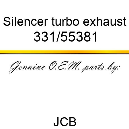 Silencer, turbo exhaust 331/55381