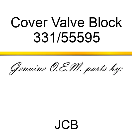Cover, Valve Block 331/55595