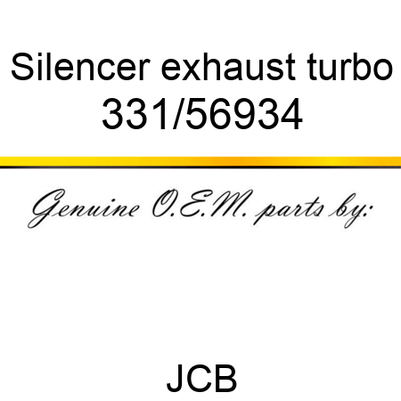 Silencer, exhaust, turbo 331/56934