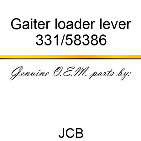 Gaiter, loader lever 331/58386